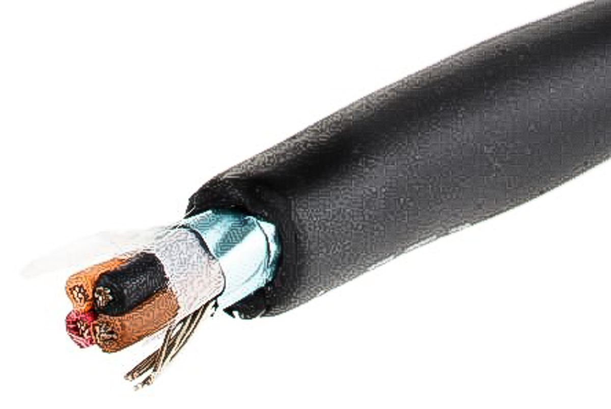 Alpha Wire XTRA-GUARD 2 Control Cable, 4 Cores, 0.23 mm² 24 AWG, Screened, 30 m, Black Polyvinyl Chloride Sheath