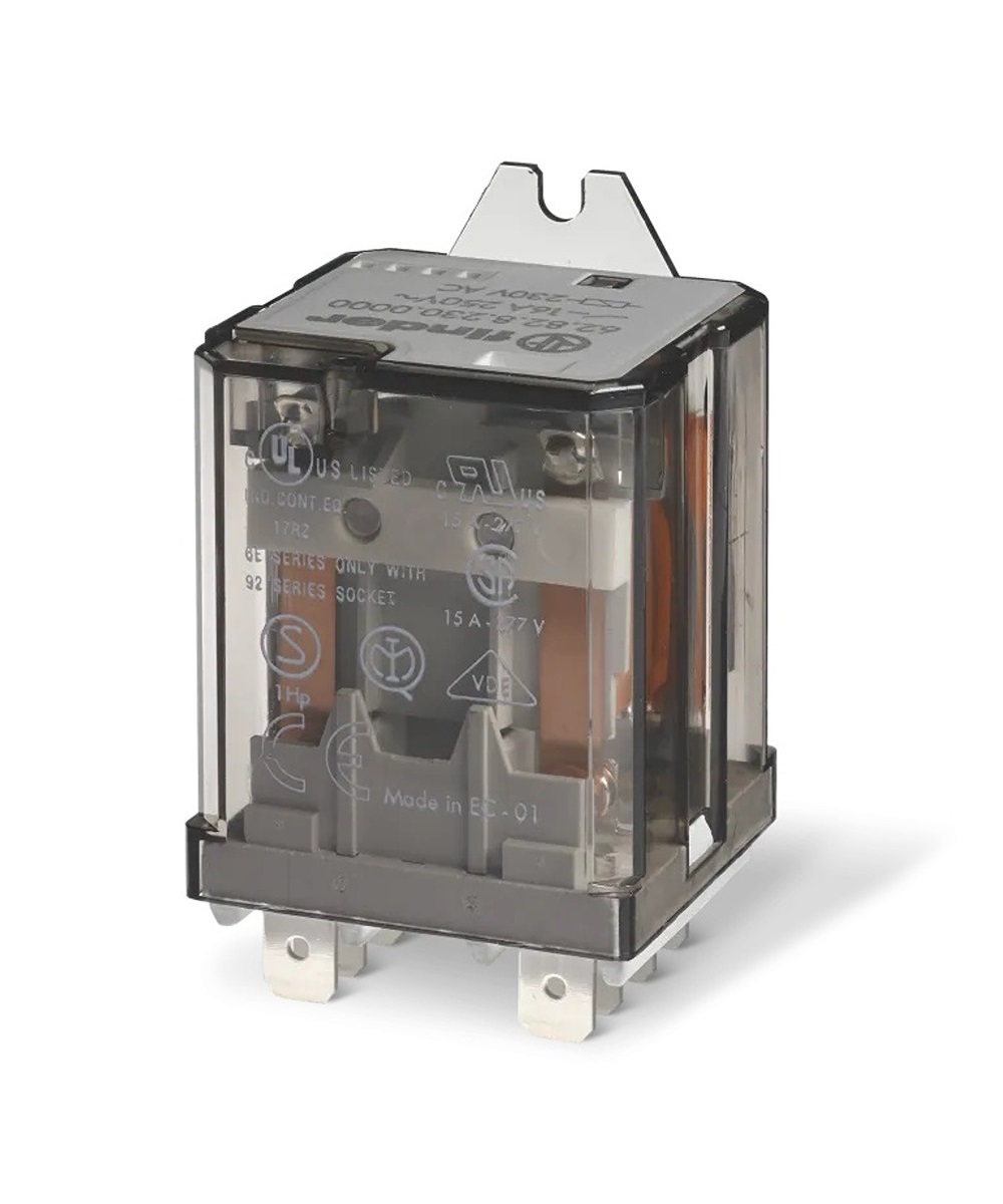Finder Flange Mount Power Relay, 12V dc Coil, 16A Switching Current, DPDT