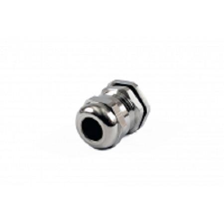 Hammond 1427BCG Series Grey Nickel Plated Brass Cable Gland, PG11 Thread, 5mm min., 10mm max., IP68
