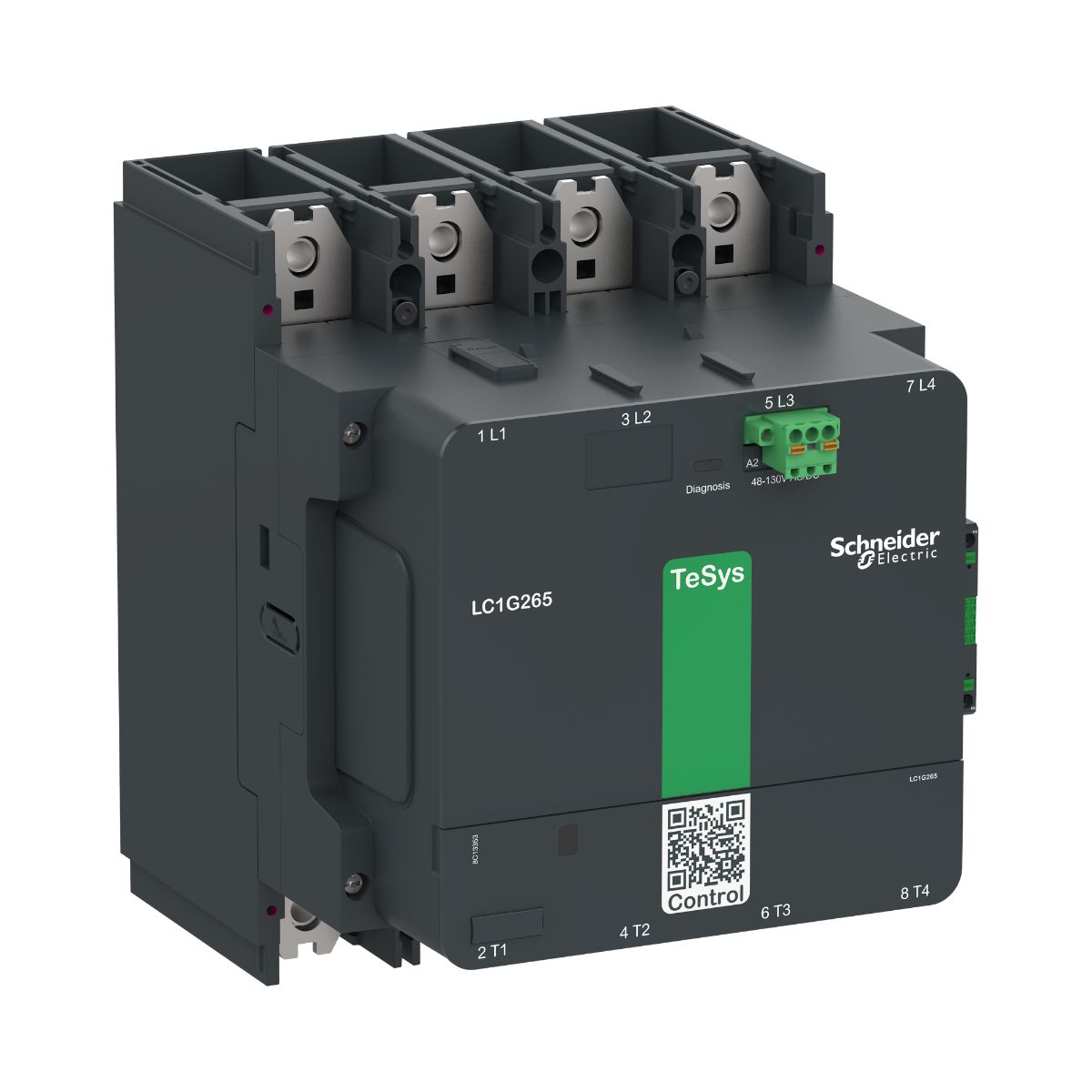 Schneider Electric TeSys F LC1G330 Contactor, 100 → 250 V ac/dc Coil, 4-Pole, 440 A, 1 NO + 1 NC