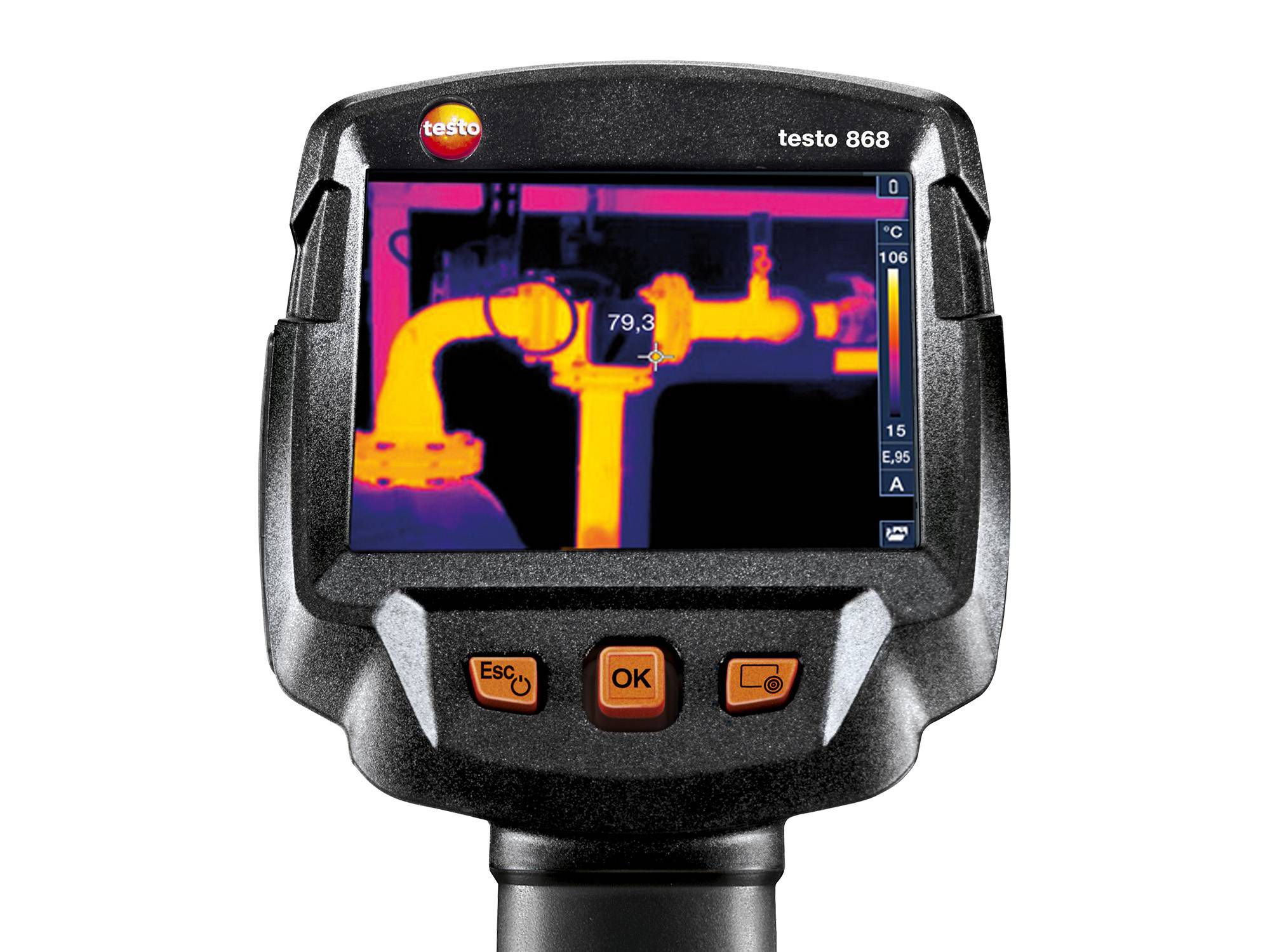 Testo 868s USB Micro-B Thermal Imaging Camera, 0 → +650 °C, -30 → +100 °C, 160 x 120pixel Detector