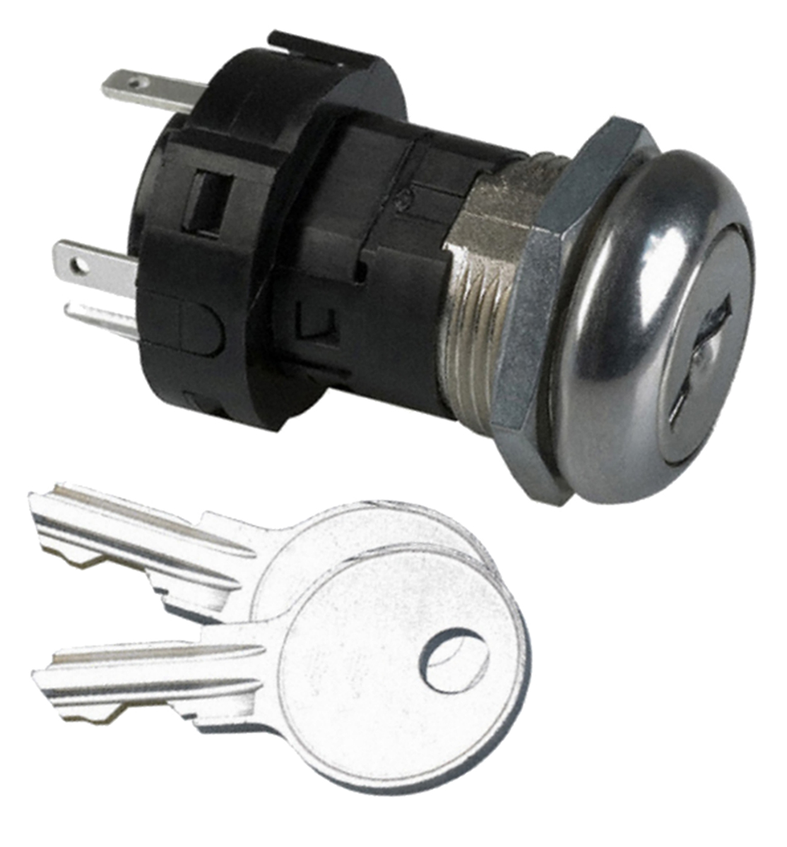 C & K Key Switch, SPST, 12 A@ 125 V ac, 6 A@ 250 V ac 2-Way Flat-Key