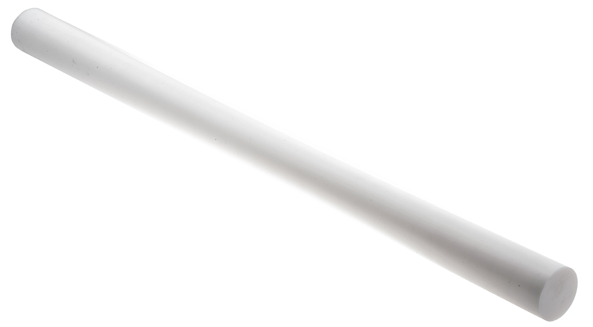 RS PRO Opaque Fluoroplastics PTFE Rod, 500mm x 40mm Diameter