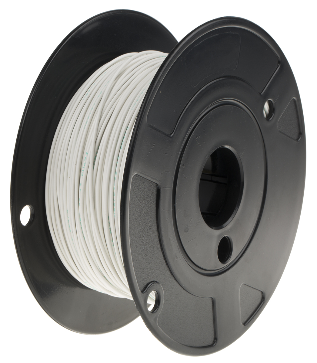 TE Connectivity M22759 Series White 1.3 mm² Hook Up Wire, 16 AWG, 19 / 29 AWG, 100m, ETFE Insulation, M22759/32-16-9