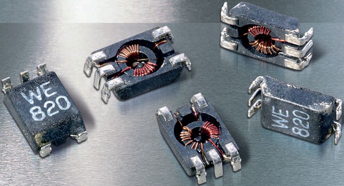 Wurth Elektronik, WE-SL1, Surface Mount Surface Mount Common Mode Line Filter with a Ferrite Core, 220 μH Sectional