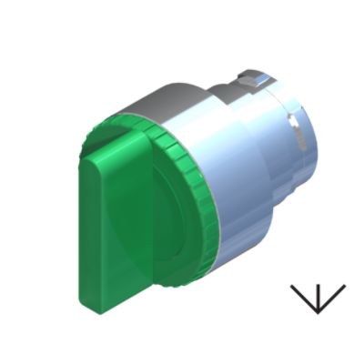 RS PRO 3 Position Selector Switch Head, 22.5mm Cutout, Green Handle