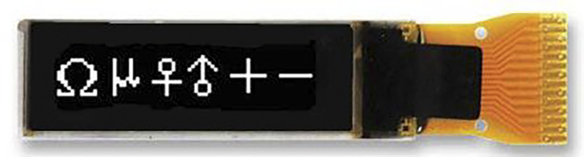 Midas 1.2in White Passive matrix OLED Display 96 x 16pixels TAB I2C Interface