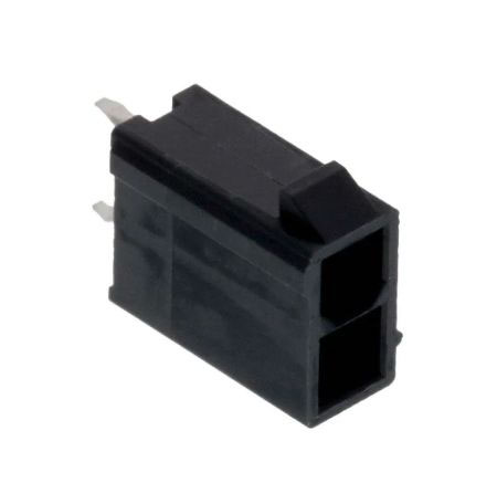 Molex Mini-Fit Jr Series Vertical Through Hole PCB Header, 2 Contact(s), 4.2 mm Pitch, 2 Row, Shrouded