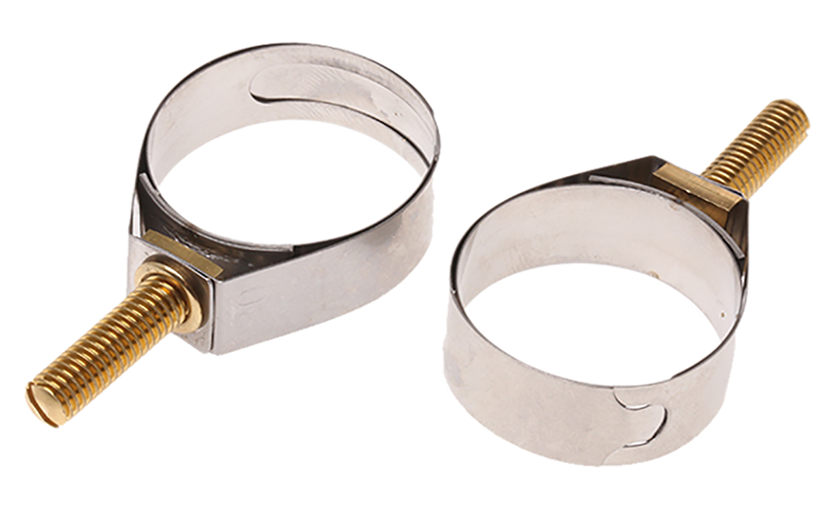 Unex Brass (Bolt), Stainless Steel Slotted Screw Unex, 11mm Band Width, 25 → 30mm ID