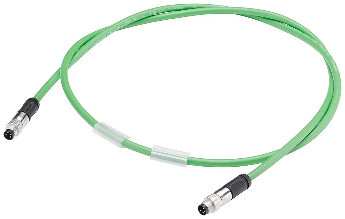 Siemens Male 4 way M8 to M8 Bus Cable, 5 m