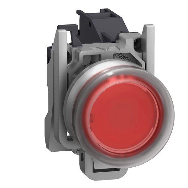 Schneider Electric Harmony Series Push Button Switch, Spring Return, Through Hole, 22mm Cutout, SPST, Red LED, 415V,