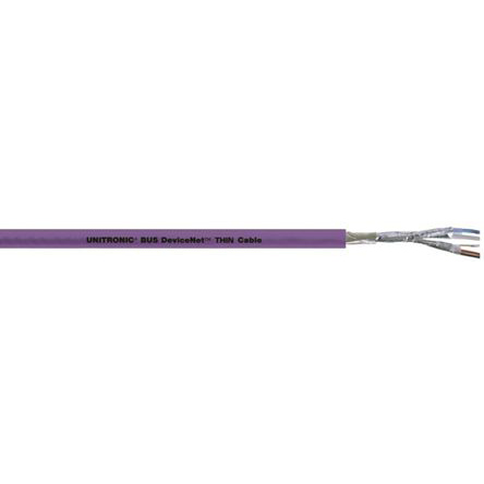 Lapp UNITRONIC BUS DN Data Cable, 4 Cores, 0.86 mm² CSA 18 AWG, Screened, 100 m, Purple Polyvinyl Chloride Sheath