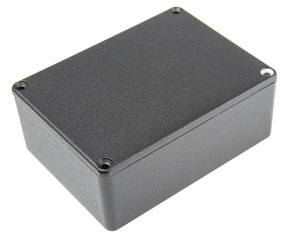 Hammond 1590 Series Black Die Cast Aluminium Enclosure, IP54, Black Lid, 110.5 x 81.5 x 40mm