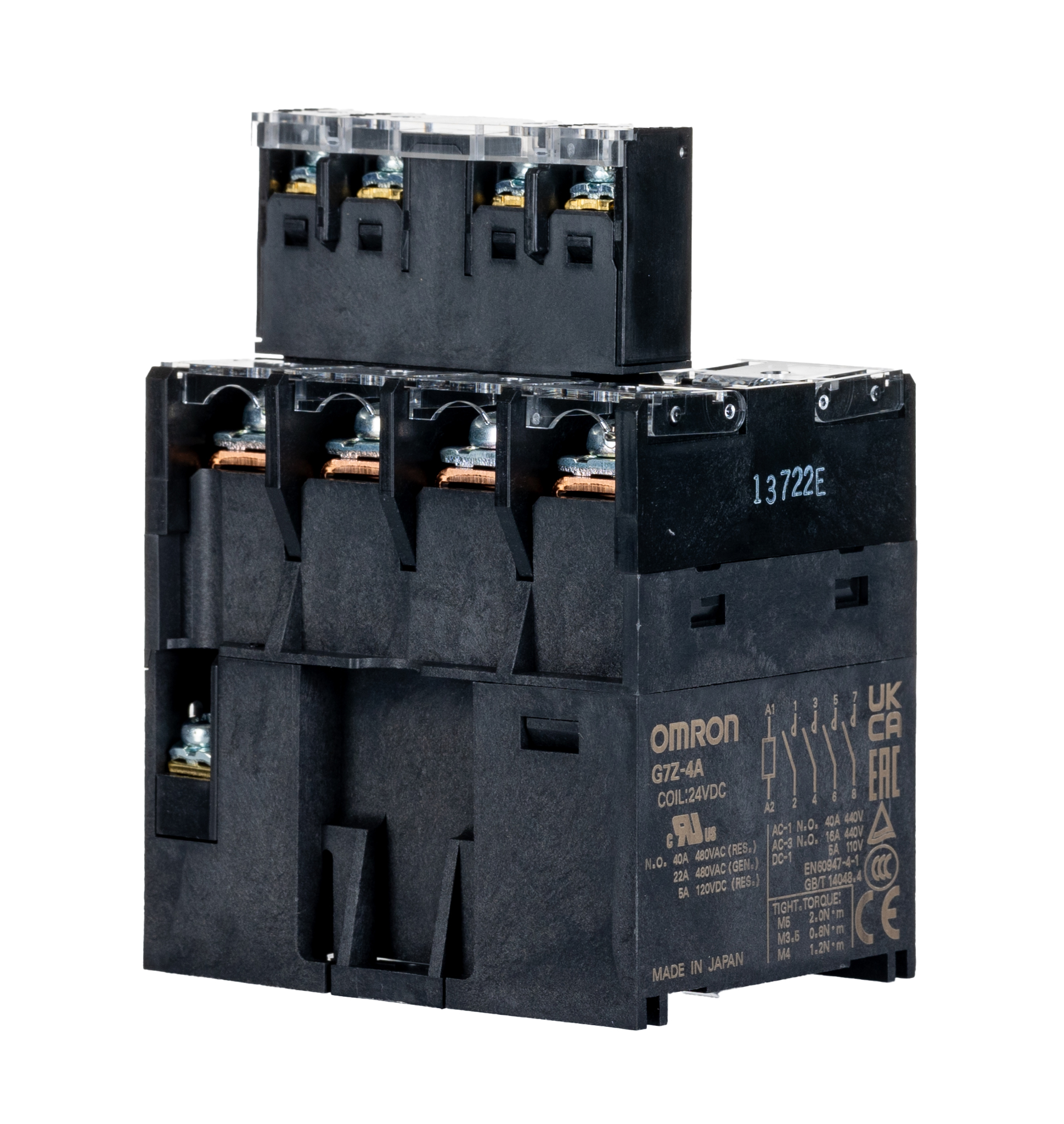 Omron Chassis Mount Power Relay, 24V dc Coil, 40 (AC) A, 5 (DC) A Switching Current