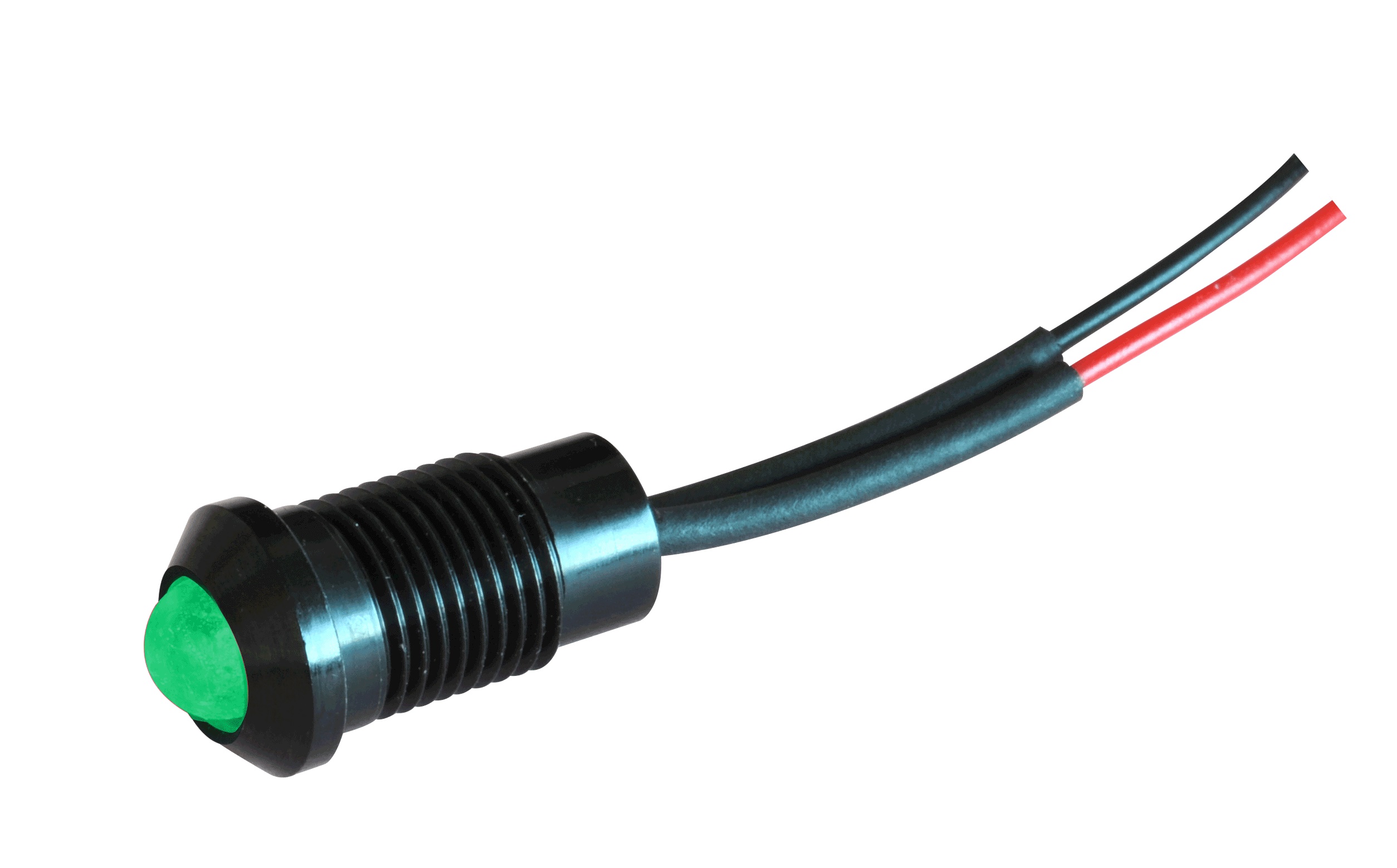 Oxley OXL/CLH/80/AC Series Green Panel LED, 28V ac, 8mm Mounting Hole Size, Lead Wires Termination, IP66
