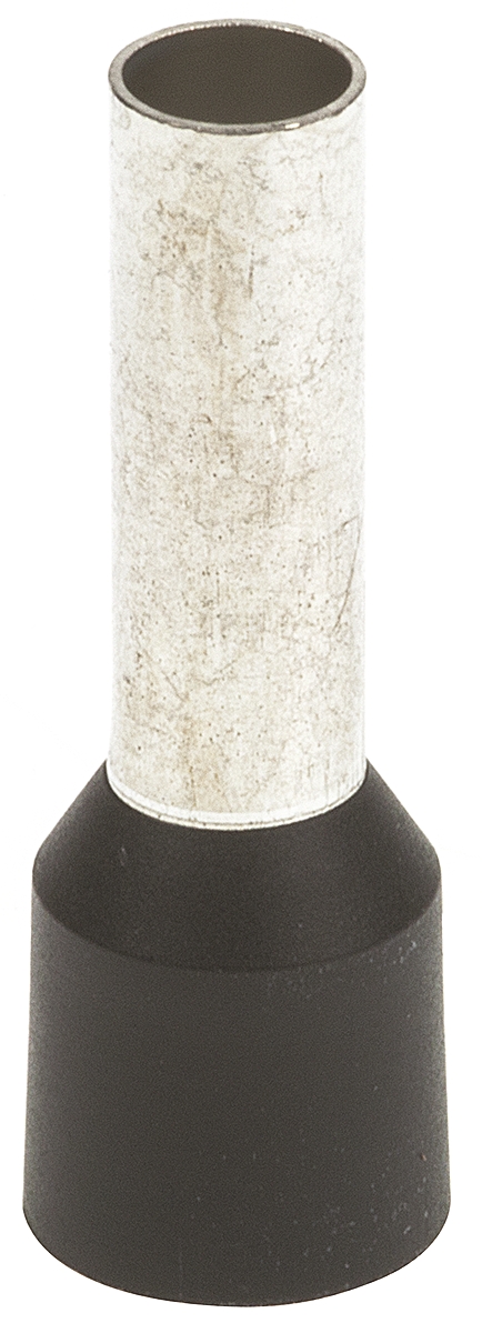 JST, GWE Insulated Crimp Bootlace Ferrule, 12mm Pin Length, 3.5mm Pin Diameter, 6mm² Wire Size, Black