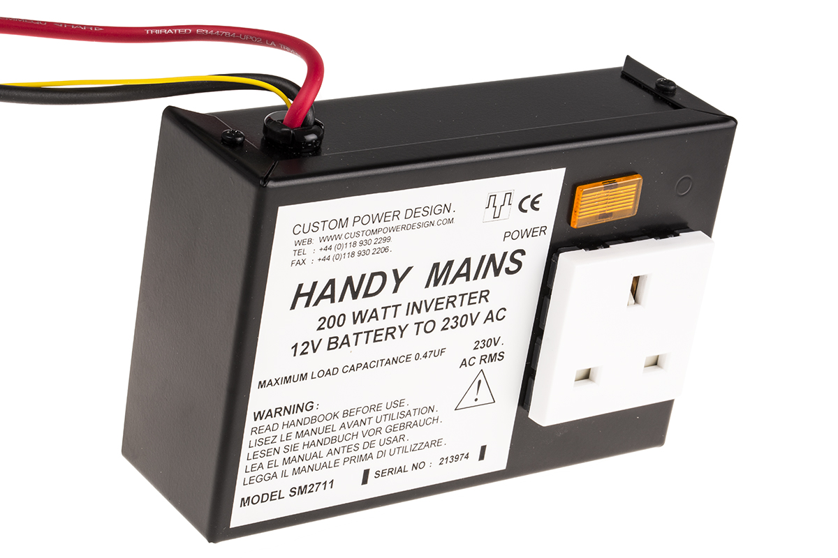 Custom Power Design Quasi Sine Wave 200W Power Inverter, 12V dc Input, 230V ac Output