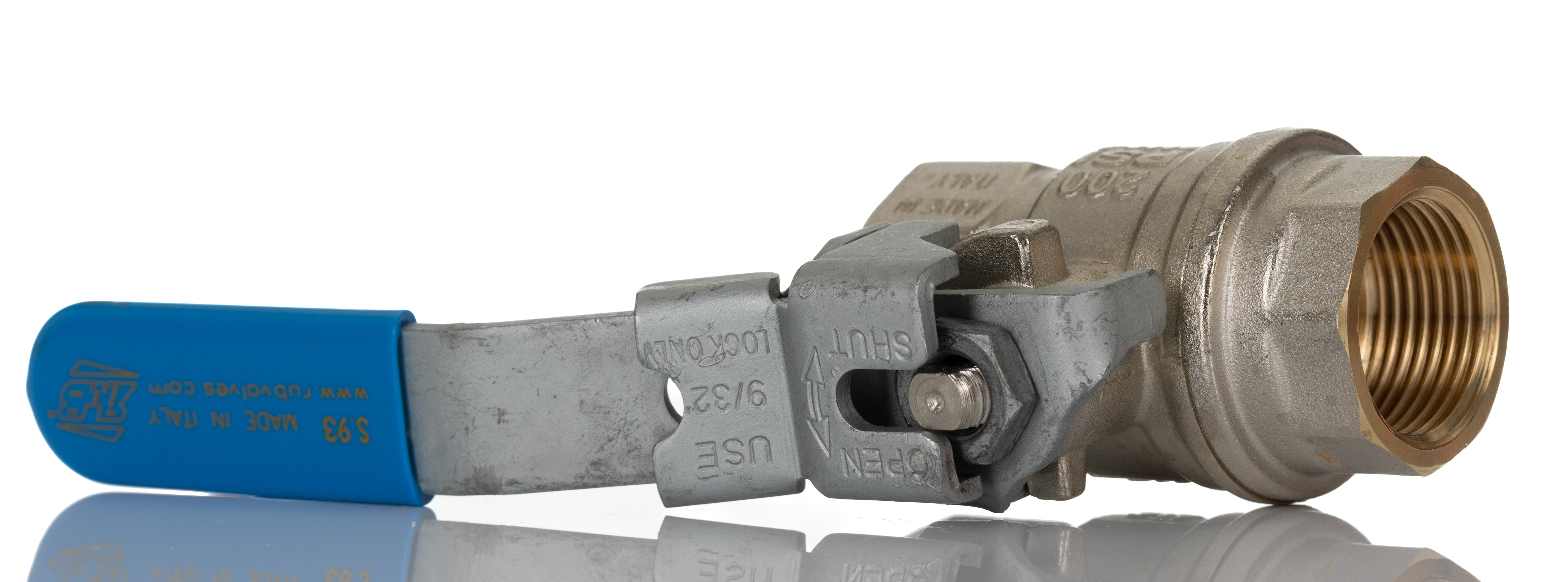 RS PRO Brass Full Bore, 2 Way, Ball Valve, Threaded, BSP 3/4in, 14bar Operating Pressure