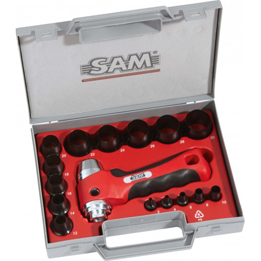 SAM 3 → 30mm , 16 Piece Punch Kit With Joint Cutter, 3 → 30mm, Hand Operation