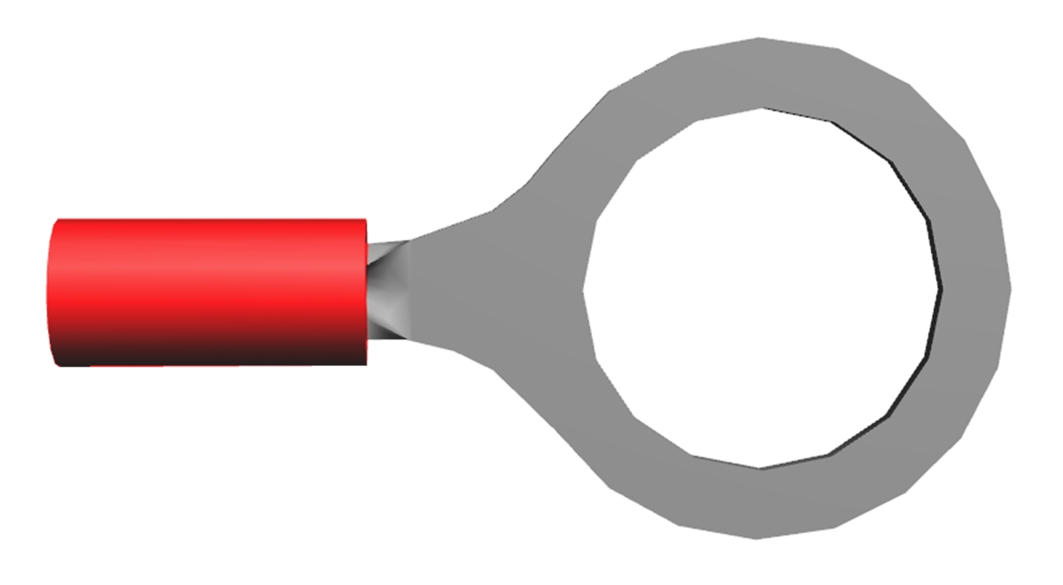 TE Connectivity, PIDG Insulated Ring Terminal, M12 (1/2) Stud Size, 0.26mm² to 1.65mm² Wire Size, Red