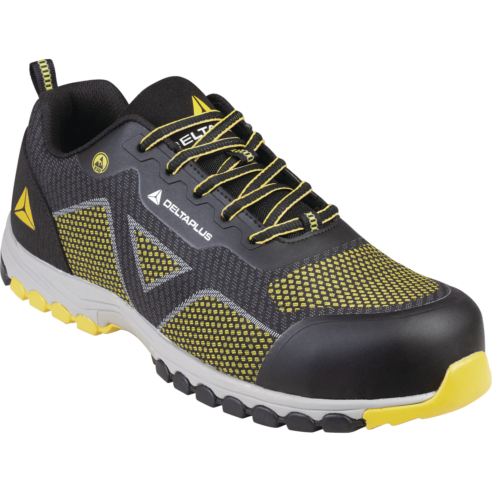 Delta Plus MEMPHIS S1P ESD SRC Men's Black/Yellow Composite Toe Capped Safety Shoes, UK 11, EU 46