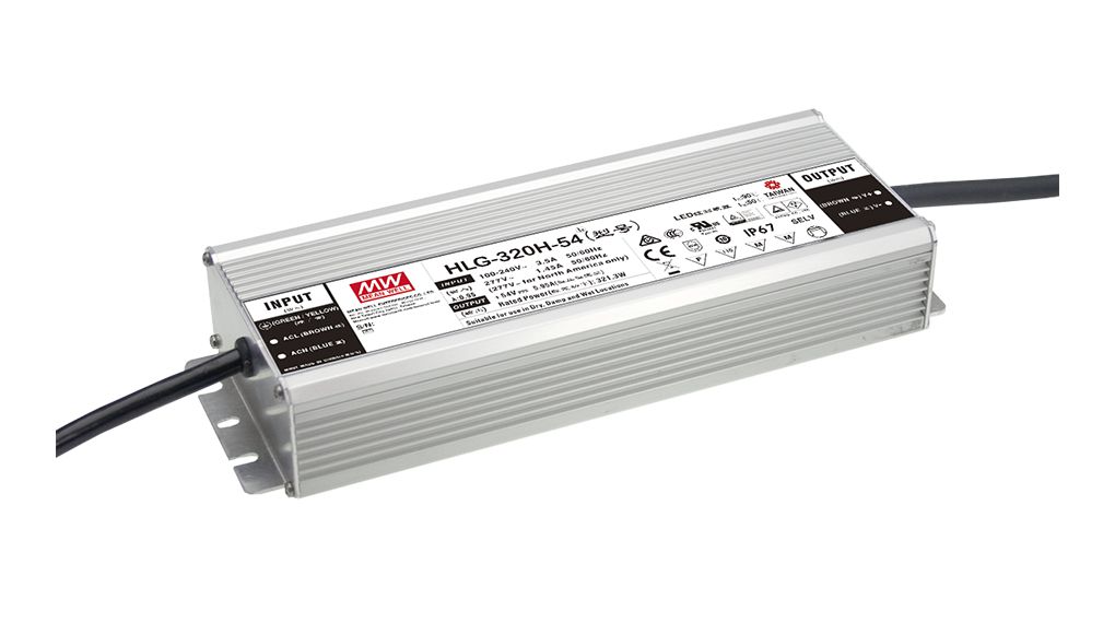 MEAN WELL, 24V Output, 320W Output, 13.34A Output, Constant Current / Constant Voltage