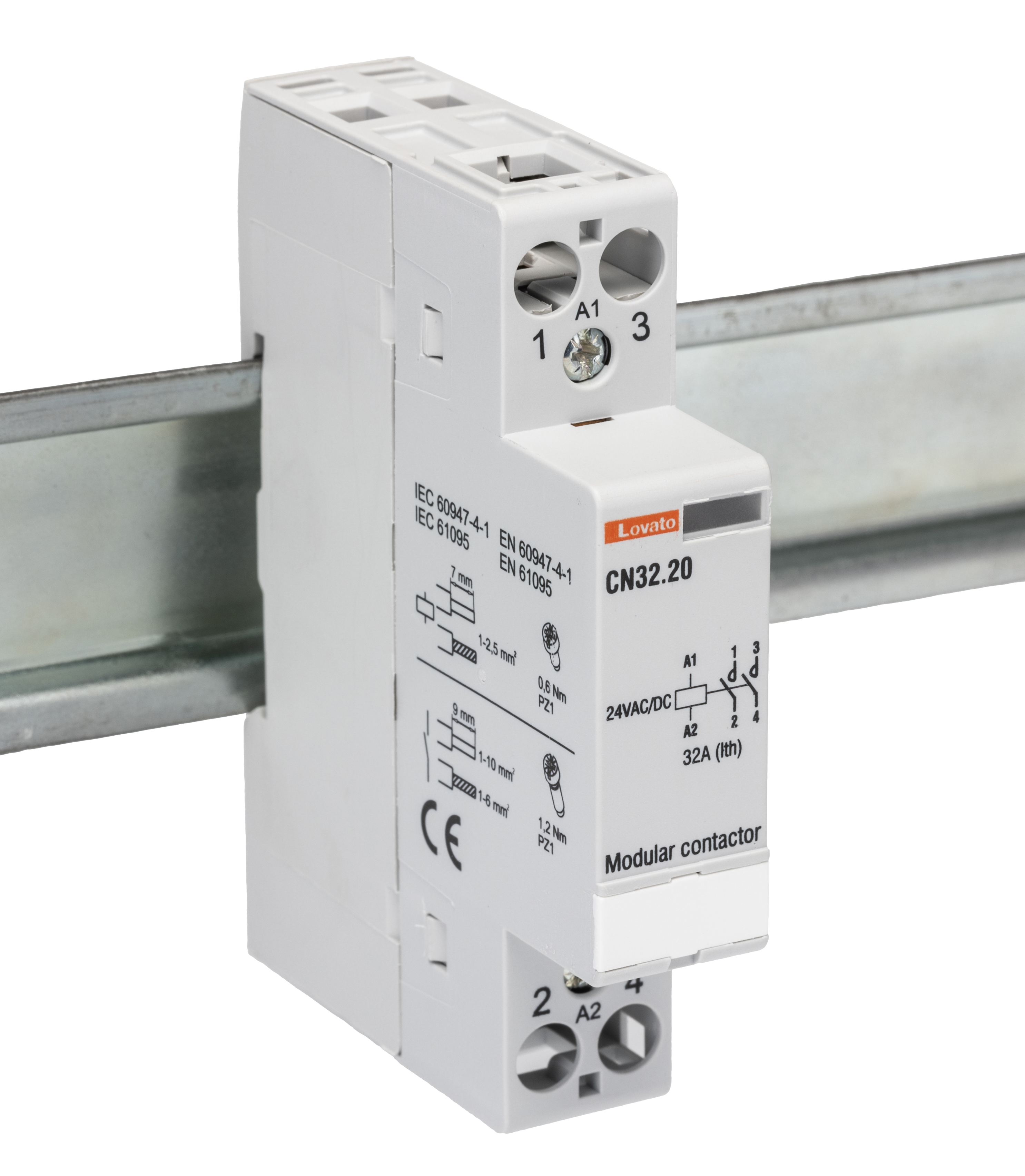 Lovato CN Contactor, 24 V ac/dc Coil, 2-Pole, 32 A, 2NO, 110 V ac