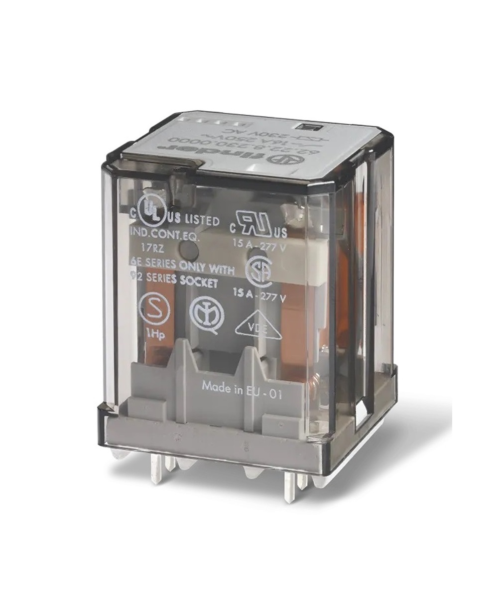 Finder PCB Mount Power Relay, 12V dc Coil, 16A Switching Current, 3PDT