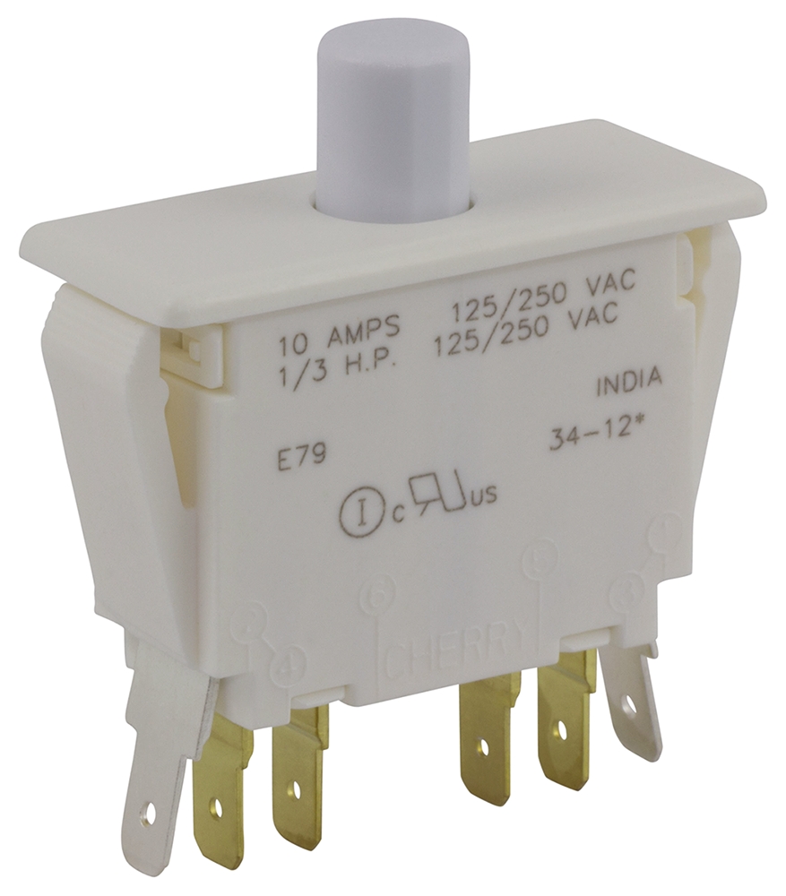 ZF Door Micro Switch, Button, DPDT 10 A @ 250 V ac, -40 → +85°C