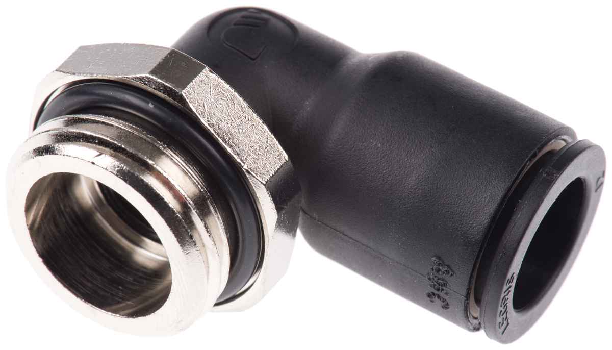 Legris LF3000 Series Elbow Threaded Adaptor, G 1/2 Male to Push In 12 mm, Threaded-to-Tube Connection Style