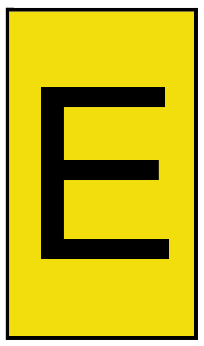 HellermannTyton Ovalgrip Slide On Cable Markers, Black on Yellow, Pre-printed "E", 2.5 → 6mm Cable, 901-10187