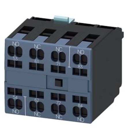 Siemens Auxiliary Switch Block, 4 Contact, 2NO + 2NC, Snap-On Mounting, SIRIUS 3RH
