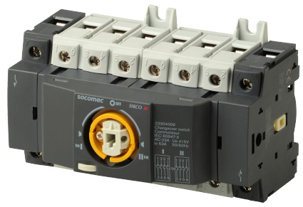 Socomec 4P Pole Isolator Switch - 63A Maximum Current, 28.4kW Power Rating, IP20