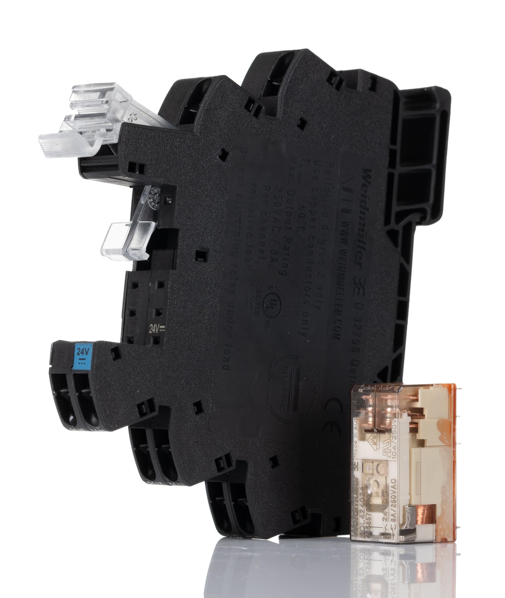 Weidmuller TRZ Series Interface Relay, DIN Rail Mount, 24V Coil, DPDT, 2-Pole