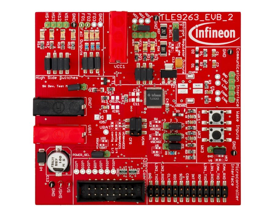Infineon MID-RANGE SBC V33 board TLE9263-3BQX V33 Evaluation Board for UIO STICK MIDRANGESBCV33BOARDTOBO1