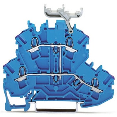 WAGO 2002-2239 TOPJOB S Series Blue, 2.5mm², 2-Level, Push In Termination, ATEX, CSA, IECEx