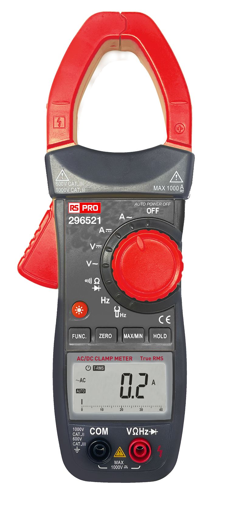 RS PRO Clamp Meters, 1000A dc, Max Current 1000A ac CAT II 1000V With RS Calibration