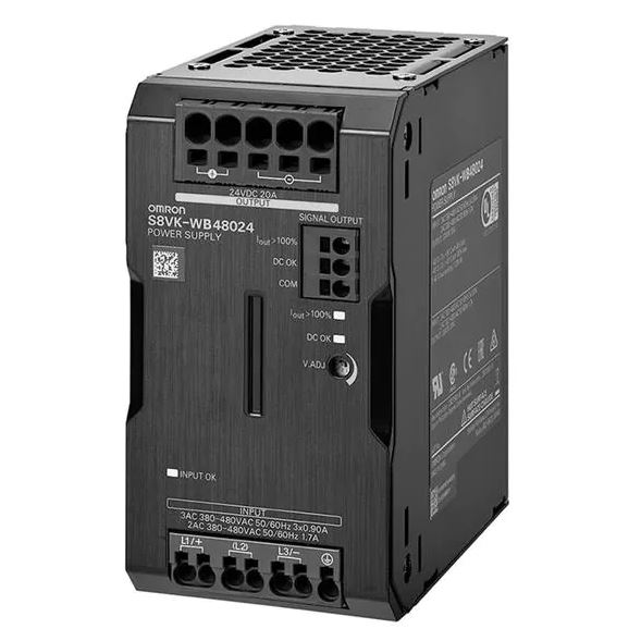 Omron S8VK-WA Switched Mode DIN Rail Power Supply, 400V ac ac Input, 48V dc dc Output, 10A Output