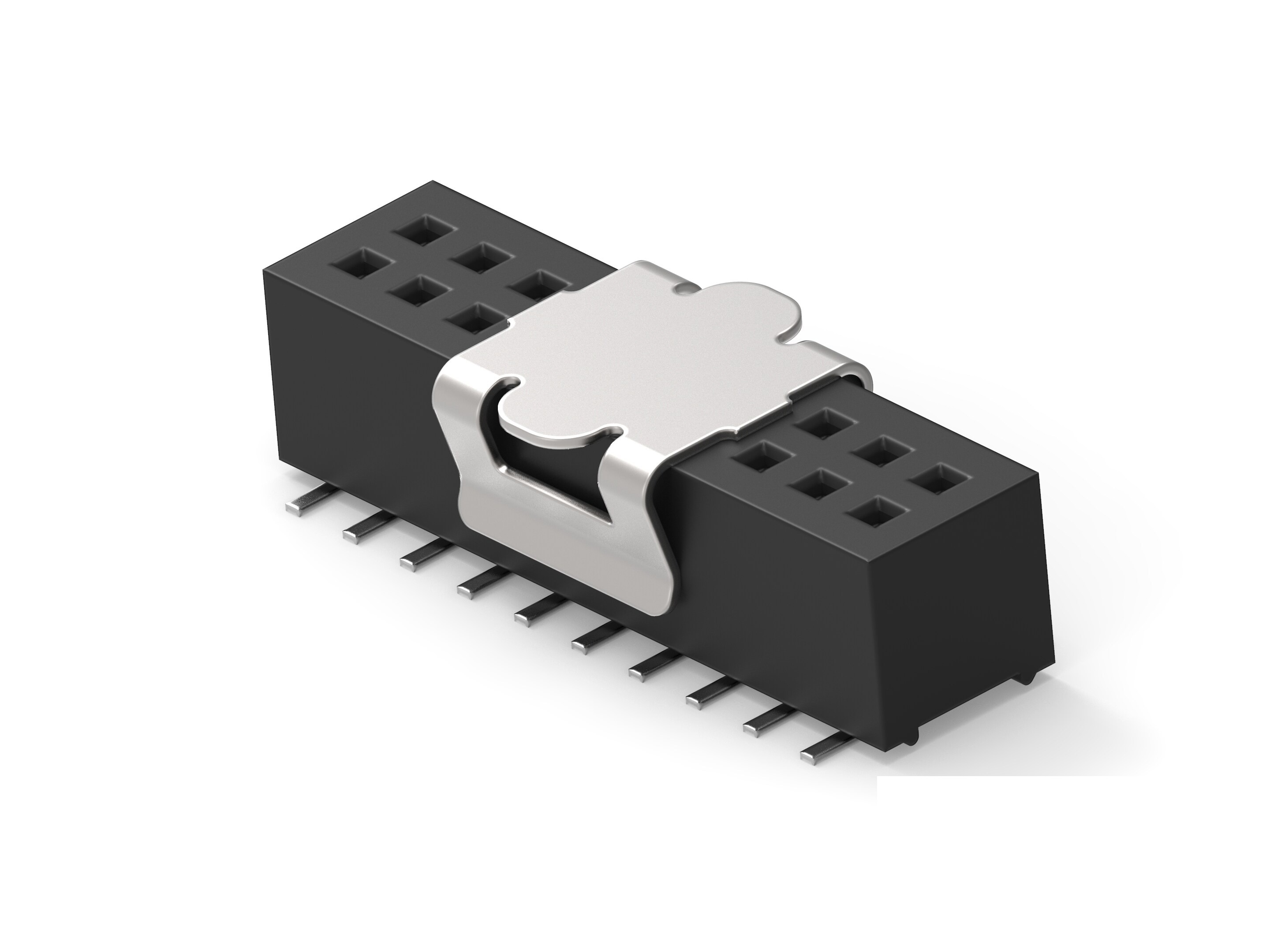 TE Connectivity 1MM-R Series Vertical Board Mount PCB Socket, 20-Contact, 2-Row, 1mm Pitch, Surface Mount Termination