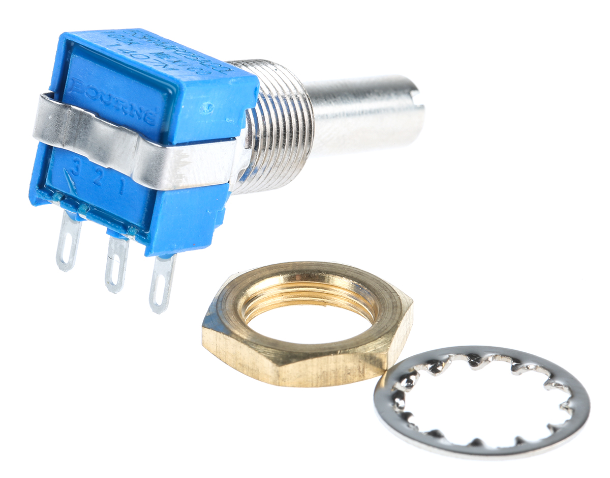 Bourns 53 100kΩ Rotary Potentiometer 1-Gang Panel Mount, 53RAA-R25-A20L