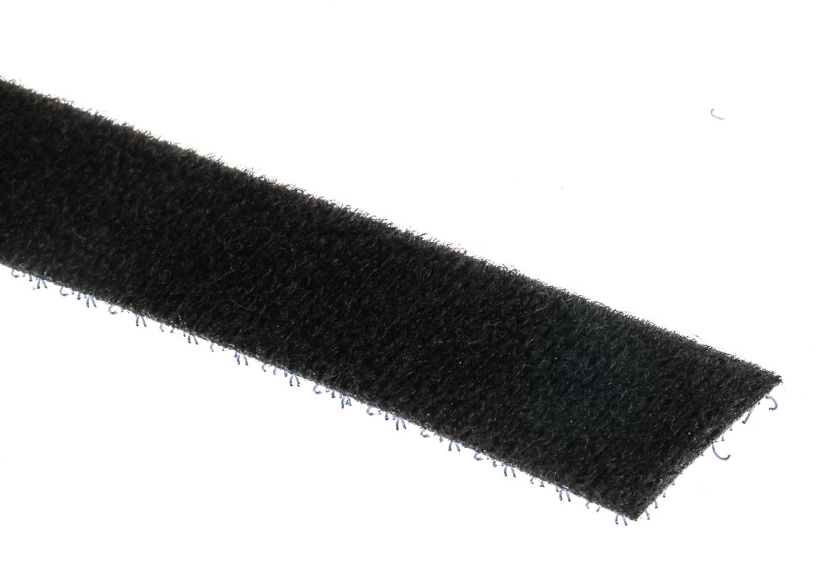 RS PRO Black Hook & Loop Tape, 20mm x 5m