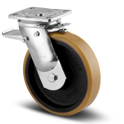 Tente Braked Swivel Castor Wheel, 1000kg Capacity, 200mm Wheel