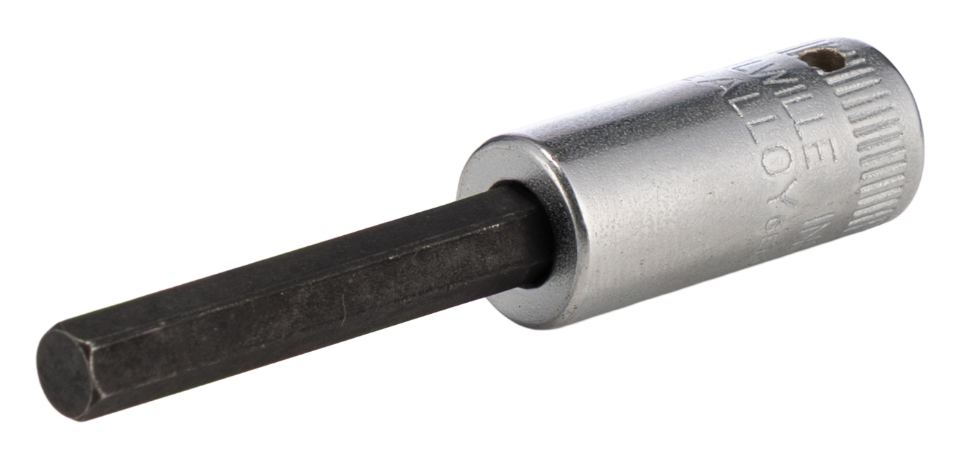STAHLWILLE 1/4 in Drive Bit Socket, Hex Bit, 3/16in, 55 mm Overall Length