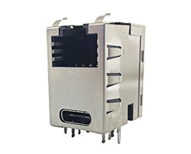 Amphenol Communications Solutions RJE4E Series Female RJ45 Connector, PCB Mount, Cat5e 8 Port 8P8C -Way