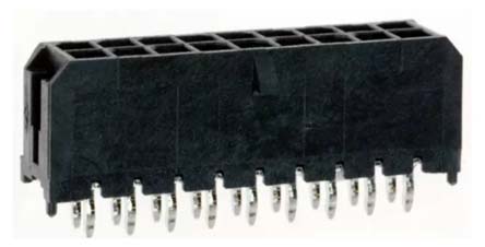 Molex Micro-Fit 3.0 Series Straight Through Hole PCB Header, 18 Contact(s), 3 mm Pitch, 2 Row, Shrouded