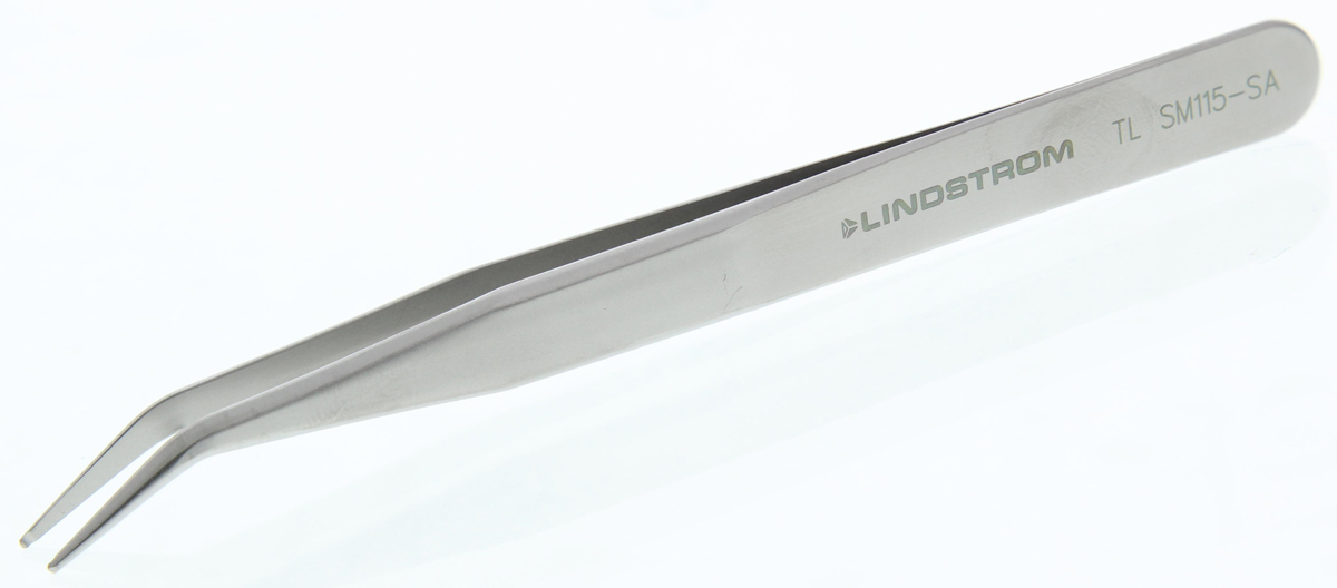 Lindstrom 120 mm, Stainless Steel, Rounded, ESD Tweezers