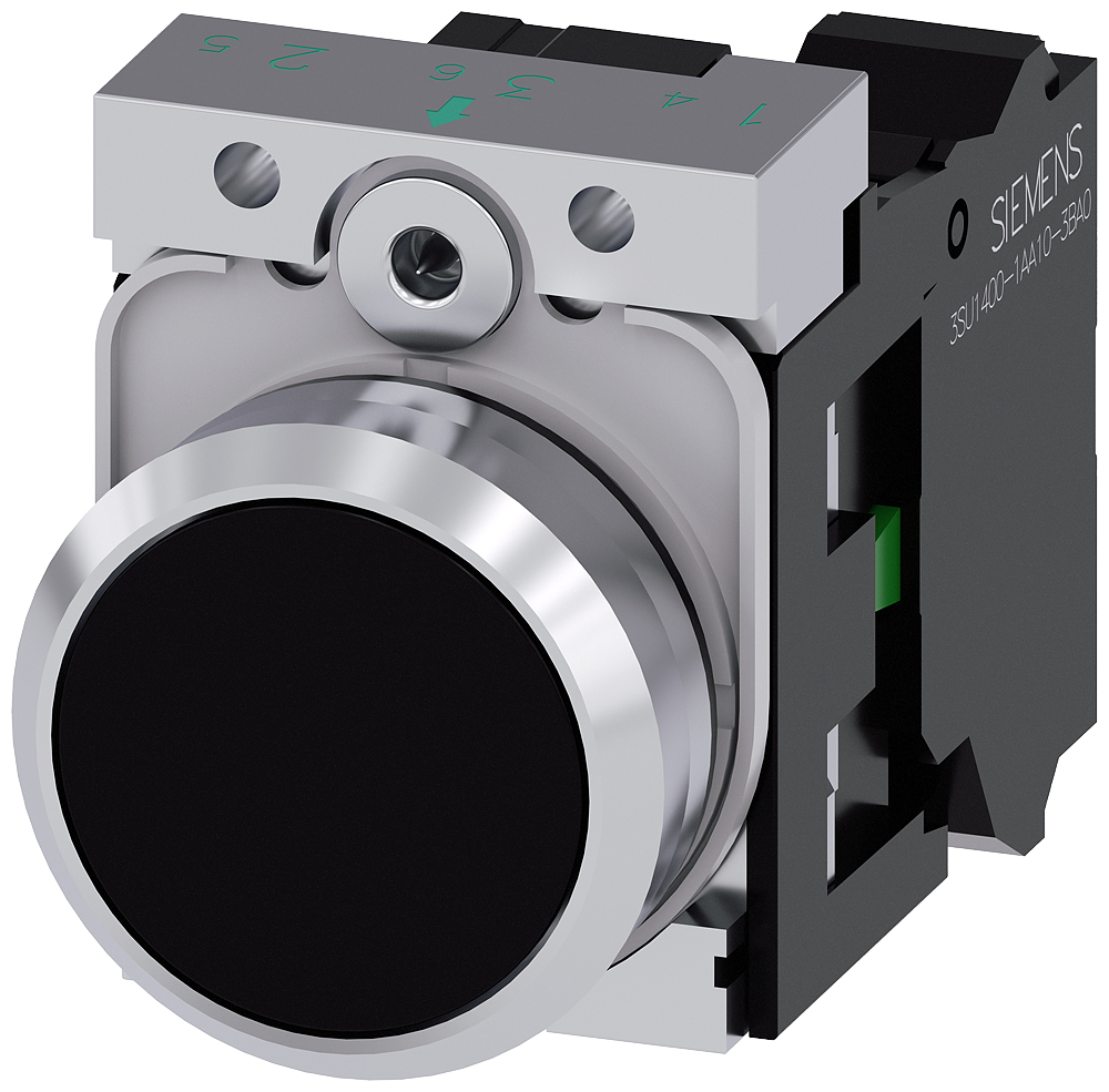 Siemens SIRIUS ACT 3SU11 Series Push Button Complete Unit, 22mm Cutout, SPST, IP66, IP67, IP69(IP69K)
