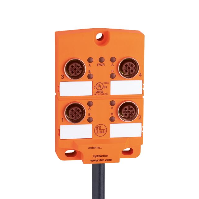 ifm electronic EBC Series Sensor Box, M12, 5m cable, 4 port