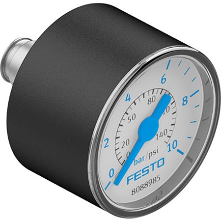 Festo G 1/8 Analogue Pressure Gauge 0bar Inline 26mm Outside Diameter