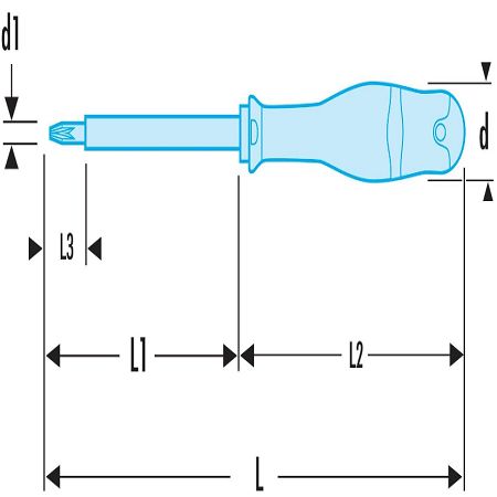 Facom Phillips Insulated Screwdriver, PH3 Tip, 150 mm Blade, VDE/1000V, 275 mm Overall